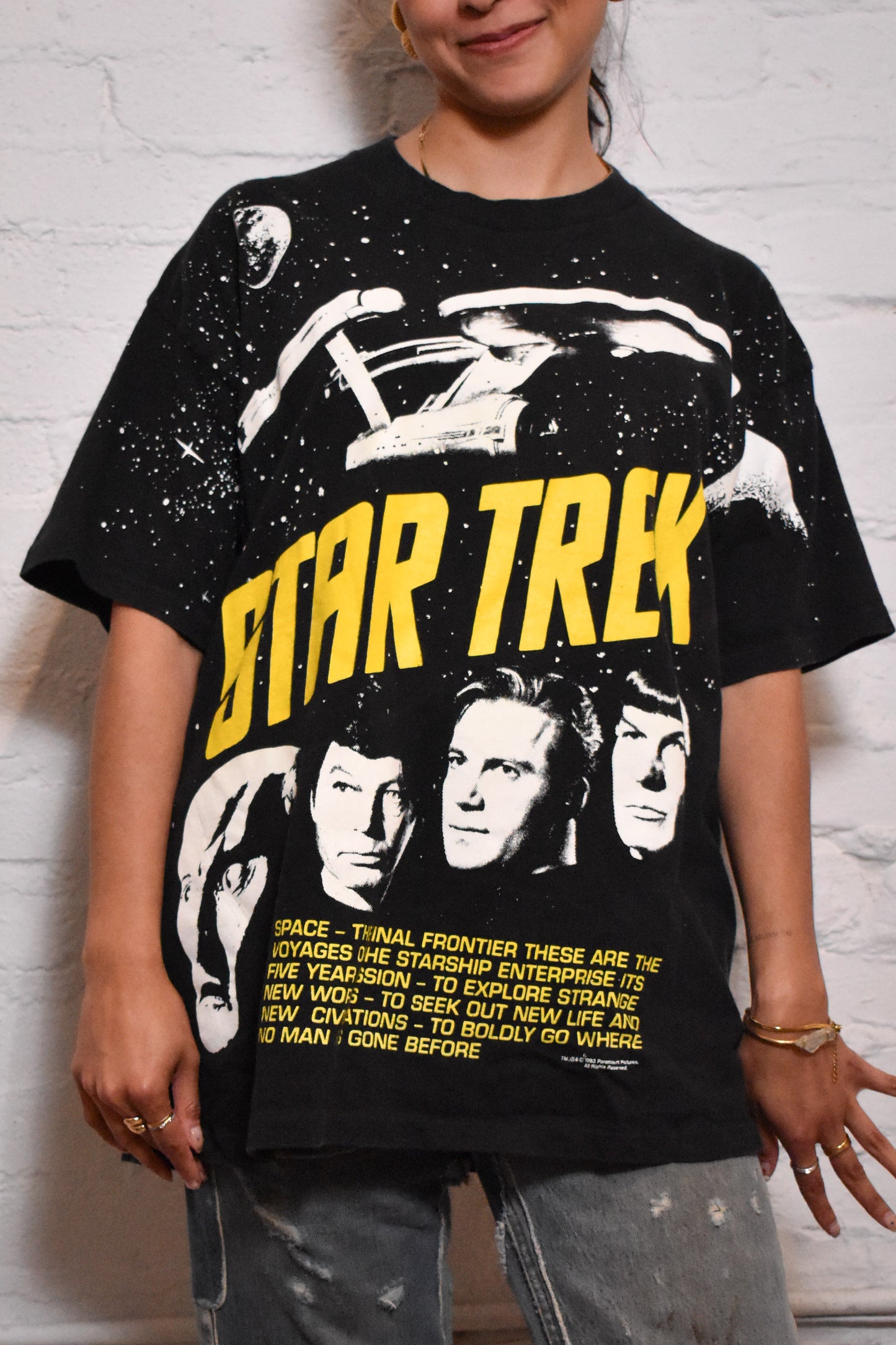 Vintage 1993 "Star Trek All Over Space" Print T-Shirt All Over Print