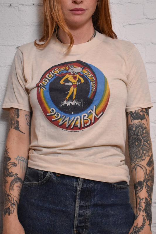 RARE Vintage 1970s WABX Radio Station Detroit T-shirt