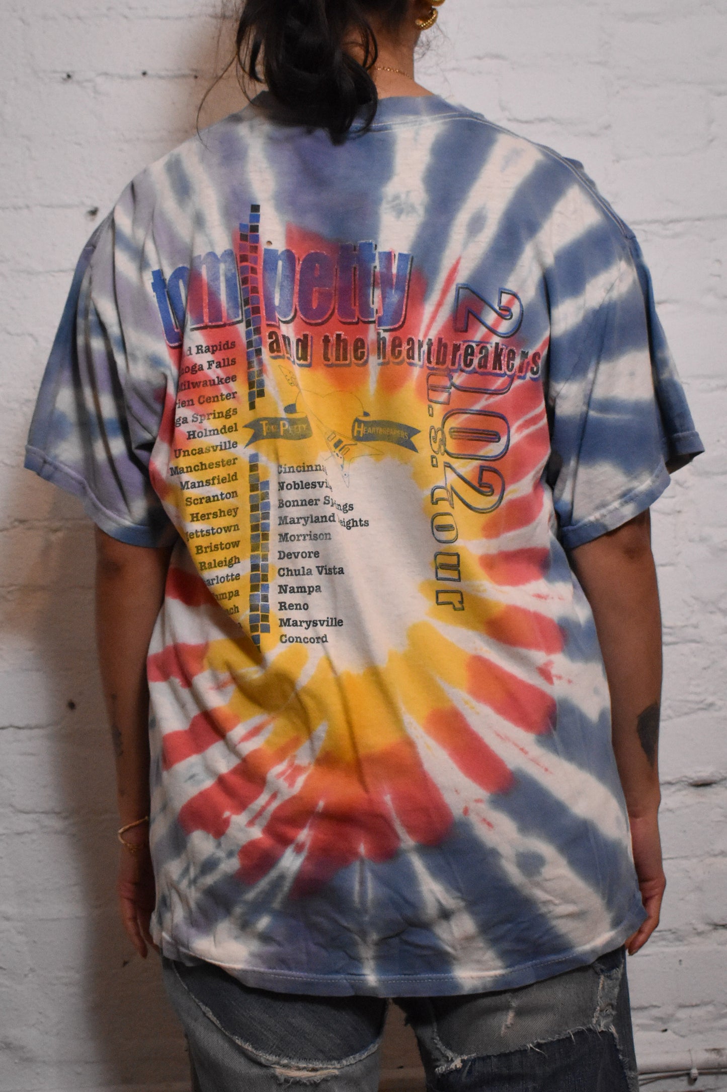 Vintage 2002 Tom Petty Tie Die US Tour T-shirt