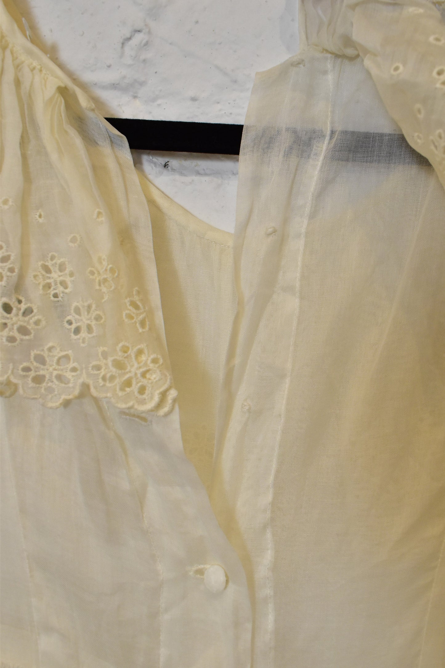 Antique White Gauze Cotton Sheer Dress