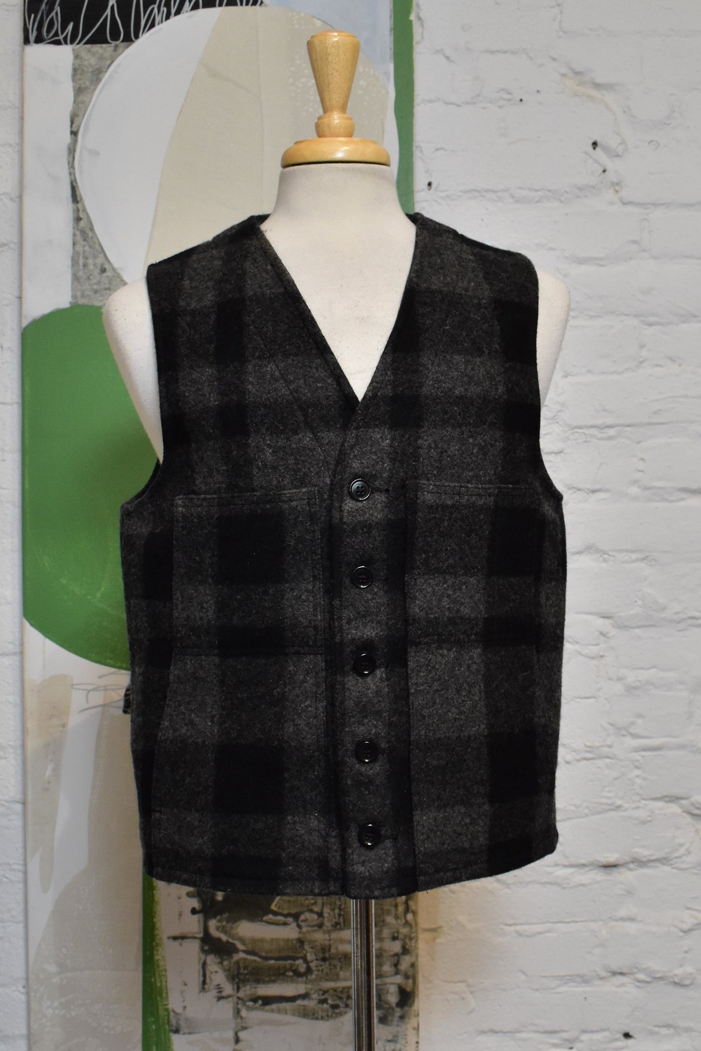 Vintage 1970s "Filson Garment" Charcoal Wool Vest