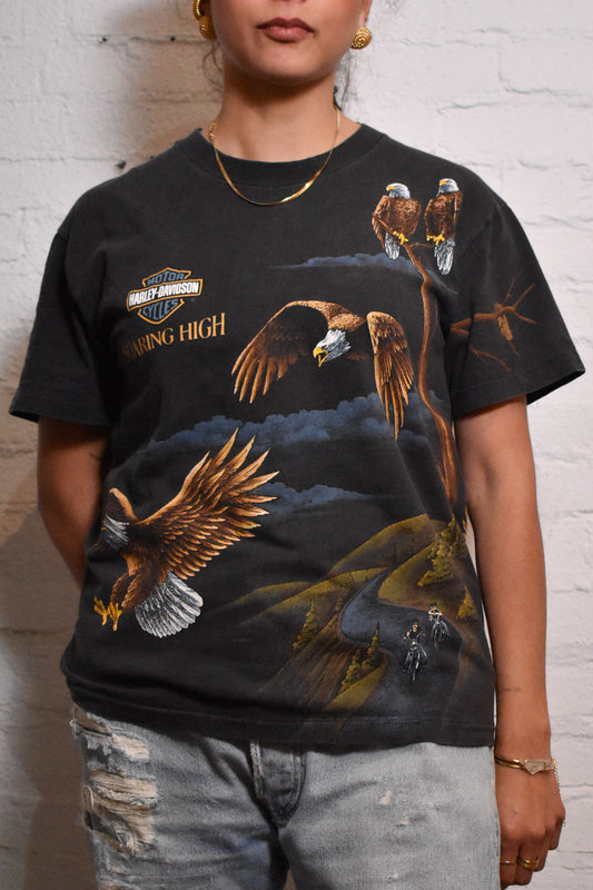 Vintage 1990s Harley Davidson Soaring High Eagles Trail T-shirt