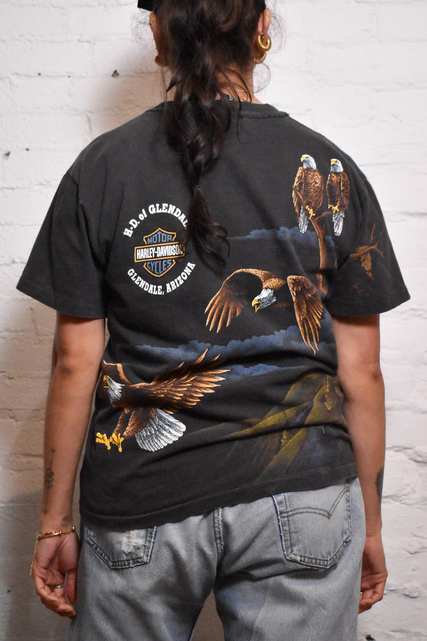 Vintage 1990s Harley Davidson Soaring High Eagles Trail T-shirt