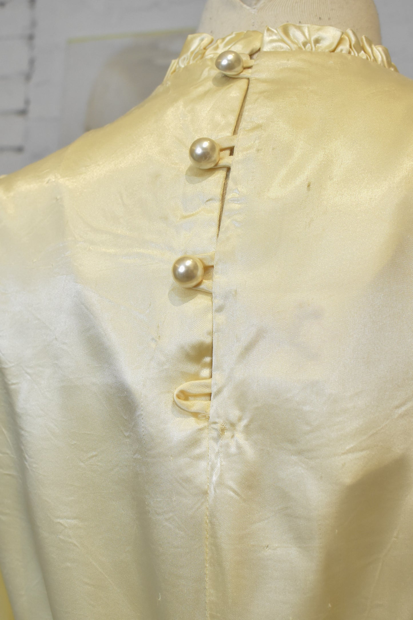 Vintage 1970's Ivory Satin "Rag O Muffin" Blouse