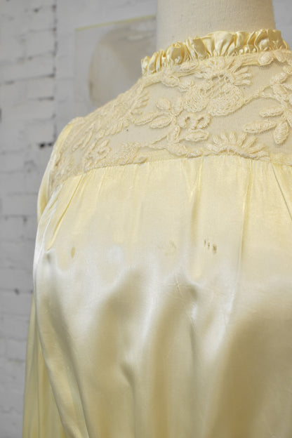 Vintage 1970's Ivory Satin "Rag O Muffin" Blouse