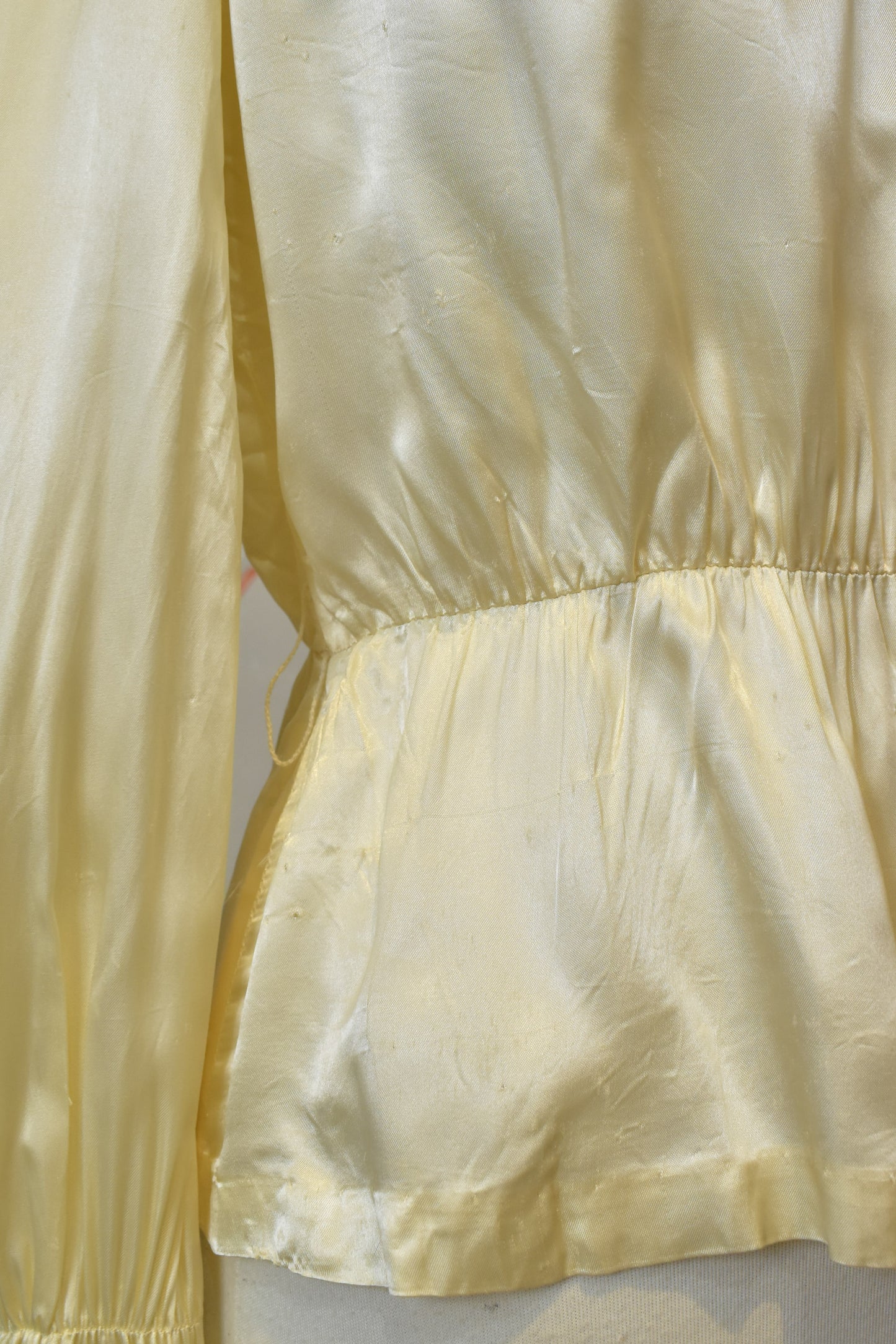 Vintage 1970's Ivory Satin "Rag O Muffin" Blouse