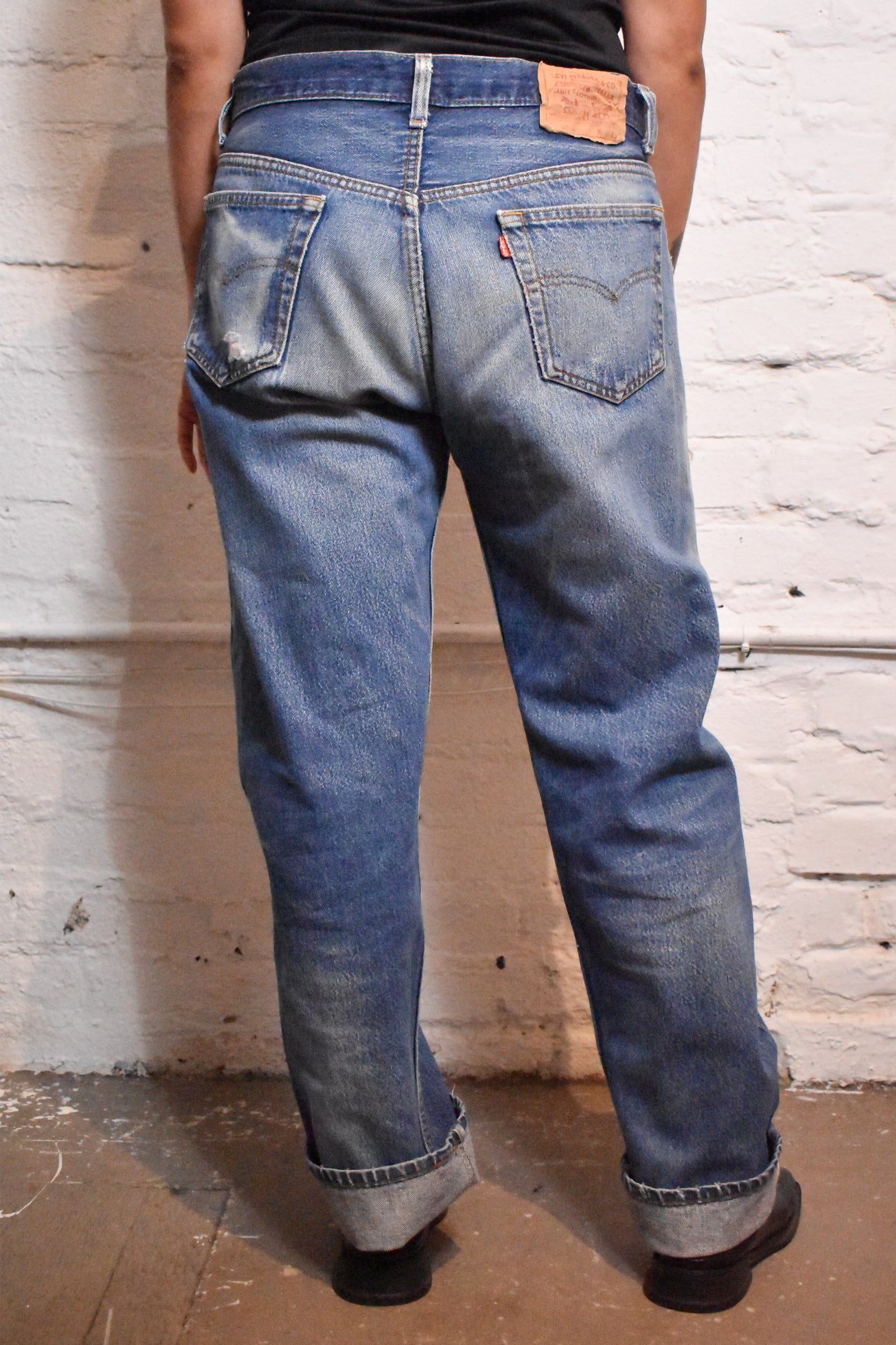 Vintage 1980s Levi's 501 Jeans Perfect Patina and Thrashed