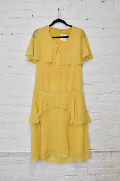 Vintage 1960s Yellow Flapper Drop Waist Dress