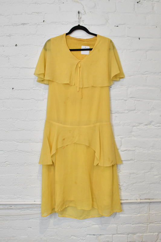 Vintage 1960s Yellow Flapper Drop Waist Dress