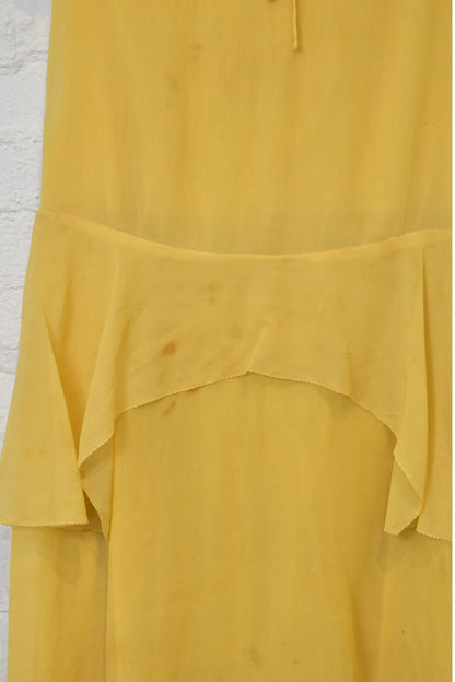 Vintage 1960s Yellow Flapper Drop Waist Dress