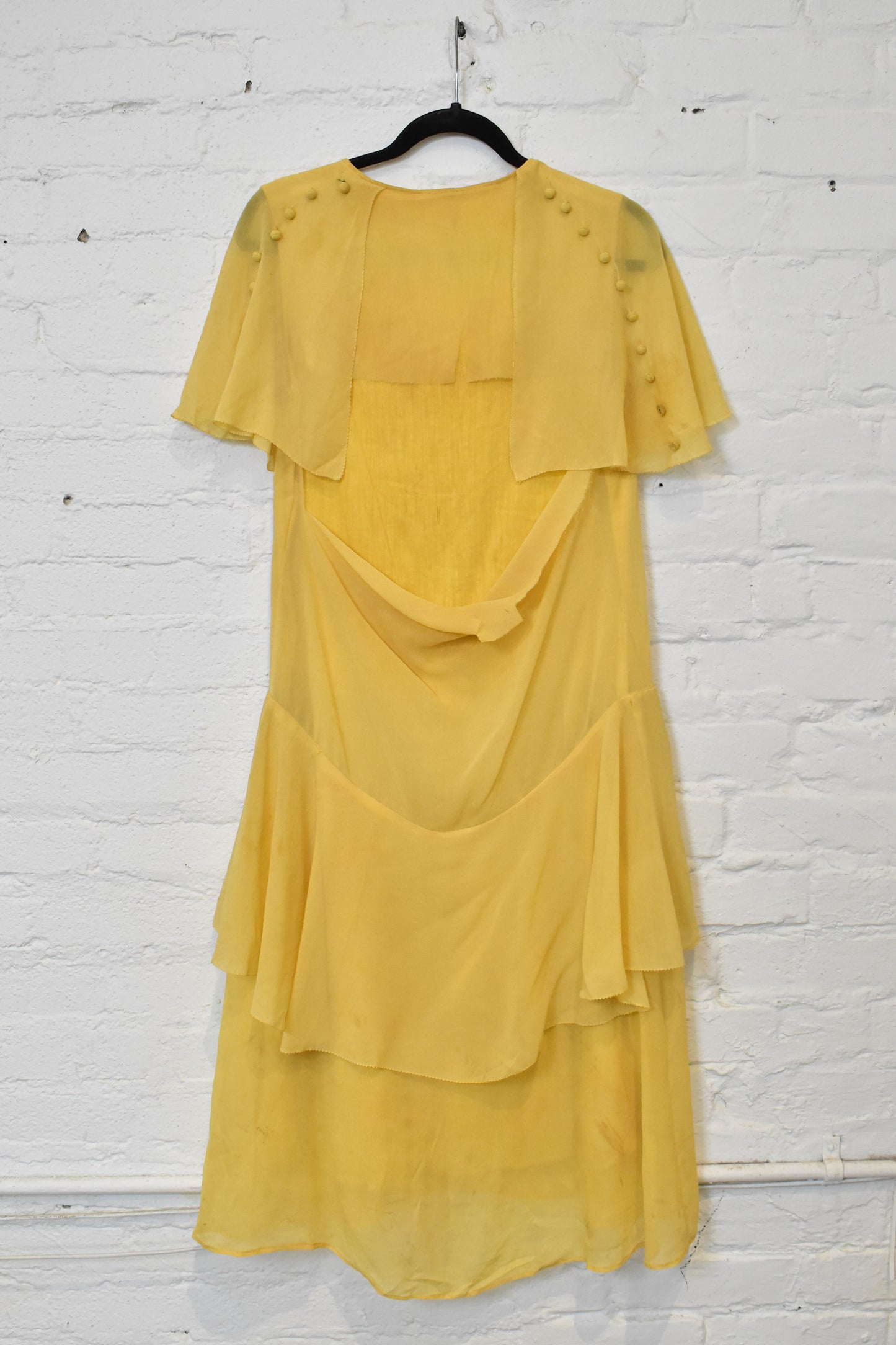 Vintage 1960s Yellow Flapper Drop Waist Dress