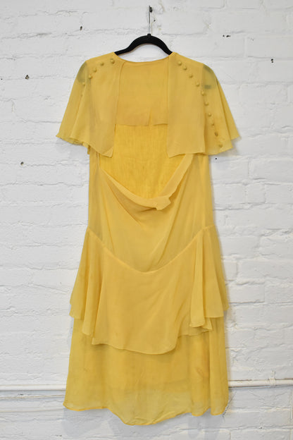 Vintage 1960s Yellow Flapper Drop Waist Dress