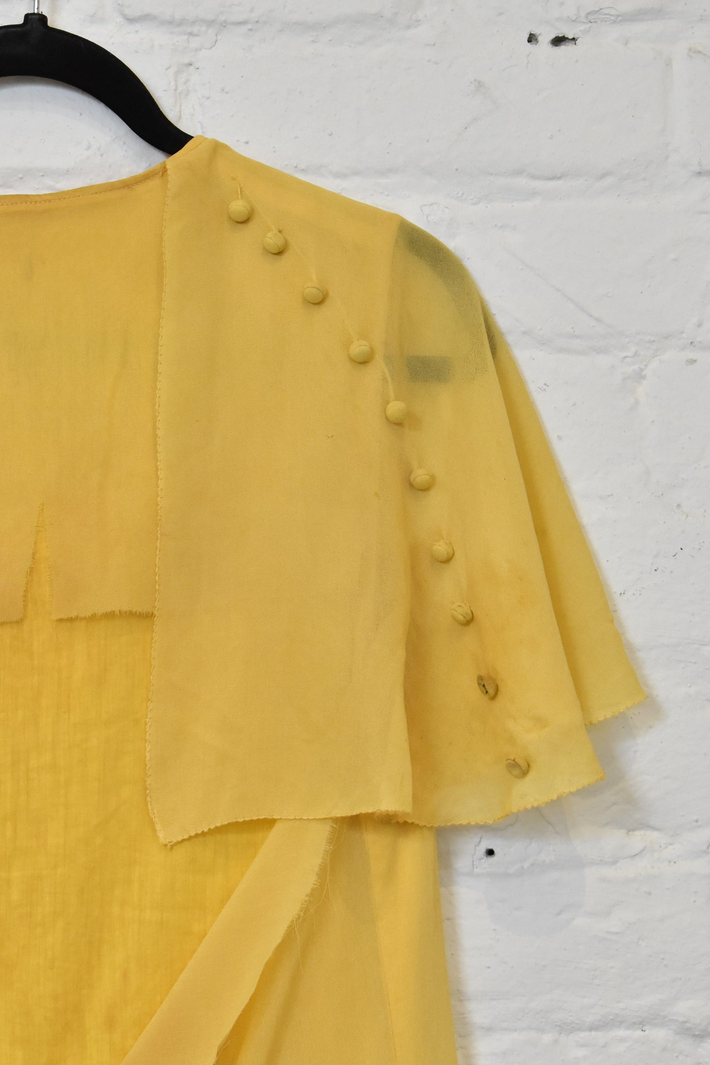 Vintage 1960s Yellow Flapper Drop Waist Dress