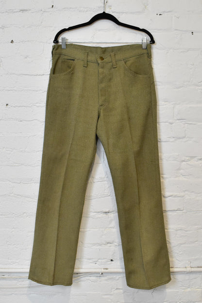 Vintage 1970s "Lee Riders" Olive Boot Cut Pants