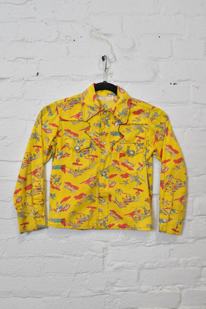 Vintage Kids Cowboy Western Cotton Button Up Shirt