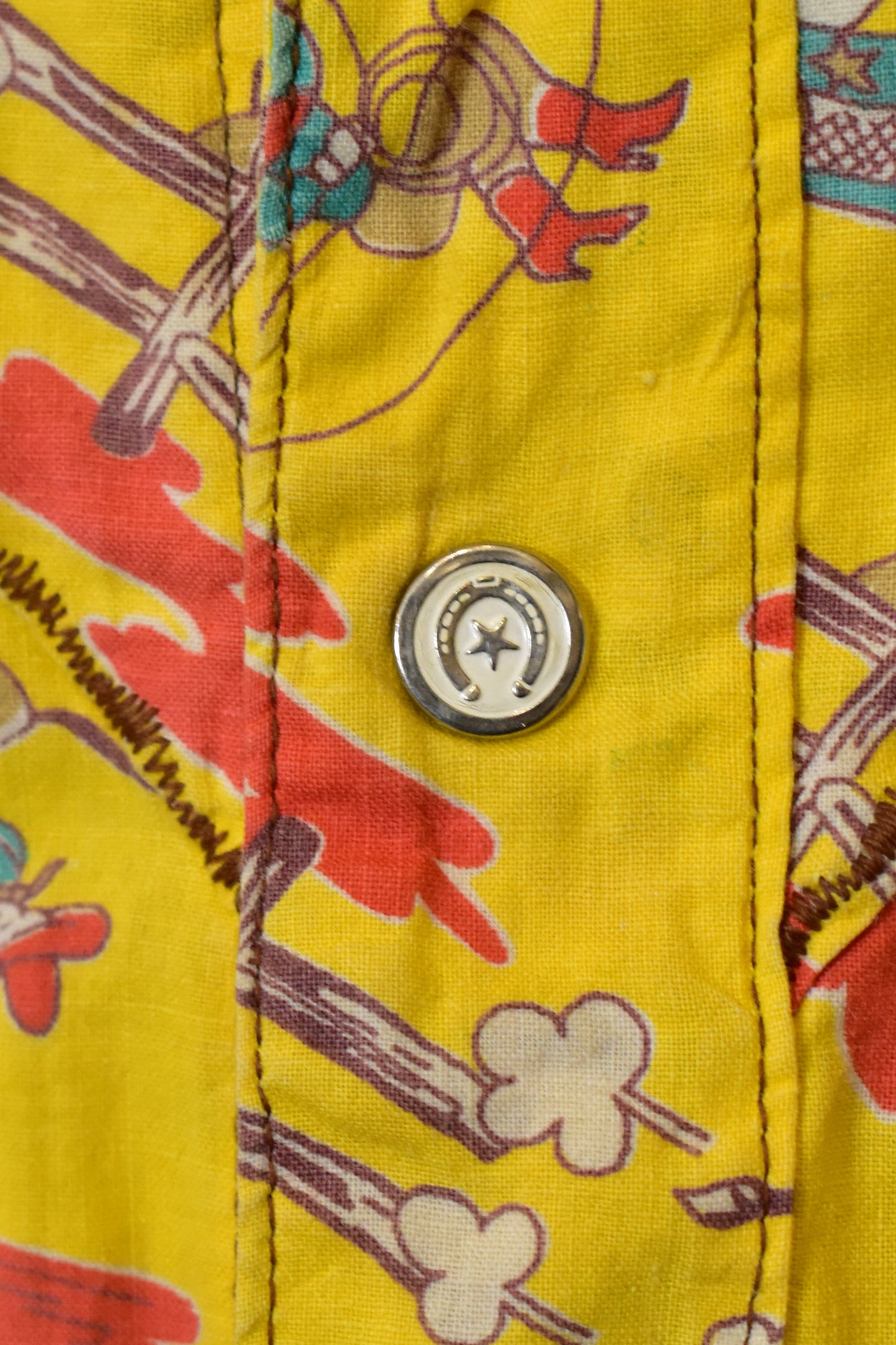 Vintage Kids Cowboy Western Cotton Button Up Shirt