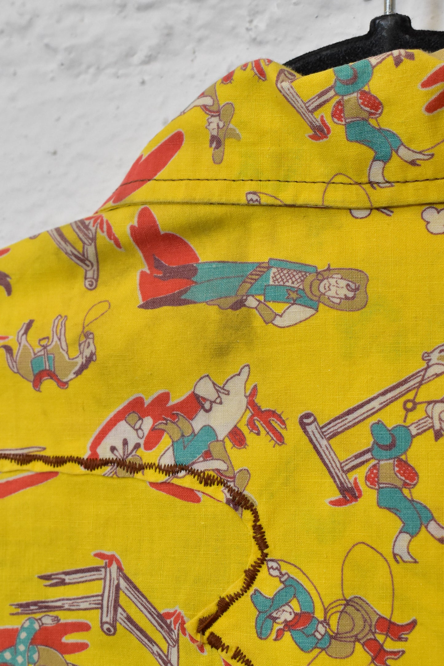 Vintage Kids Cowboy Western Cotton Button Up Shirt