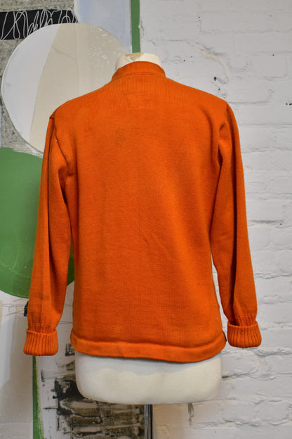 Vintage 1950s "E- Jay" Orange Letterman Cardigan