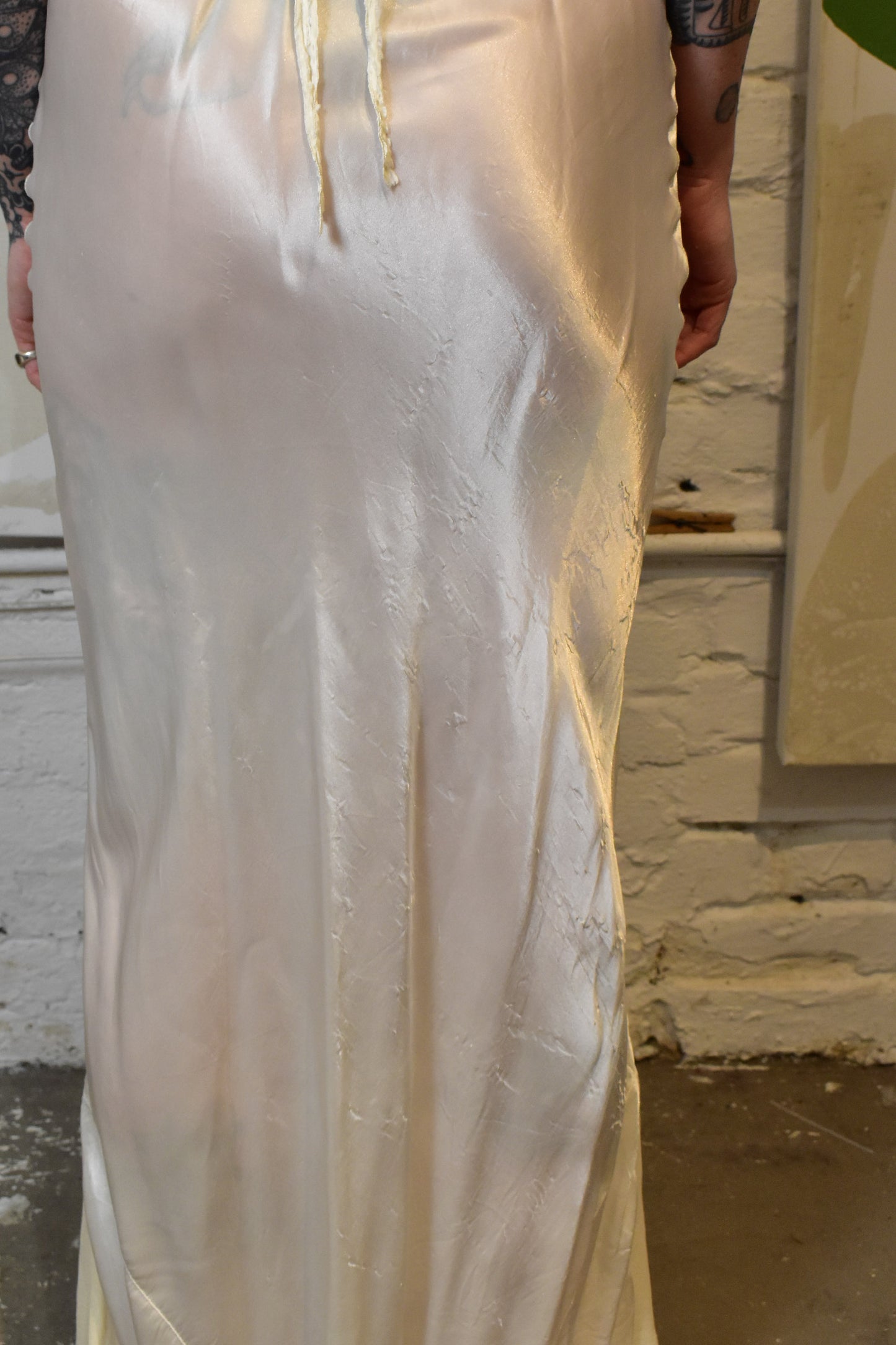 Vintage 1930s "Gilbreath" Pearl Silk Bias Cut Nightgown