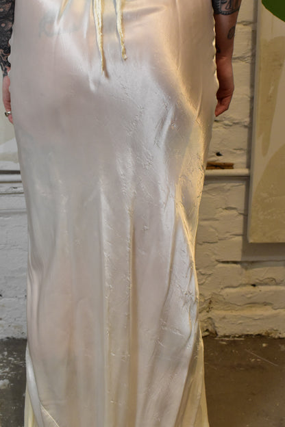 Vintage 1930s "Gilbreath" Pearl Silk Bias Cut Nightgown
