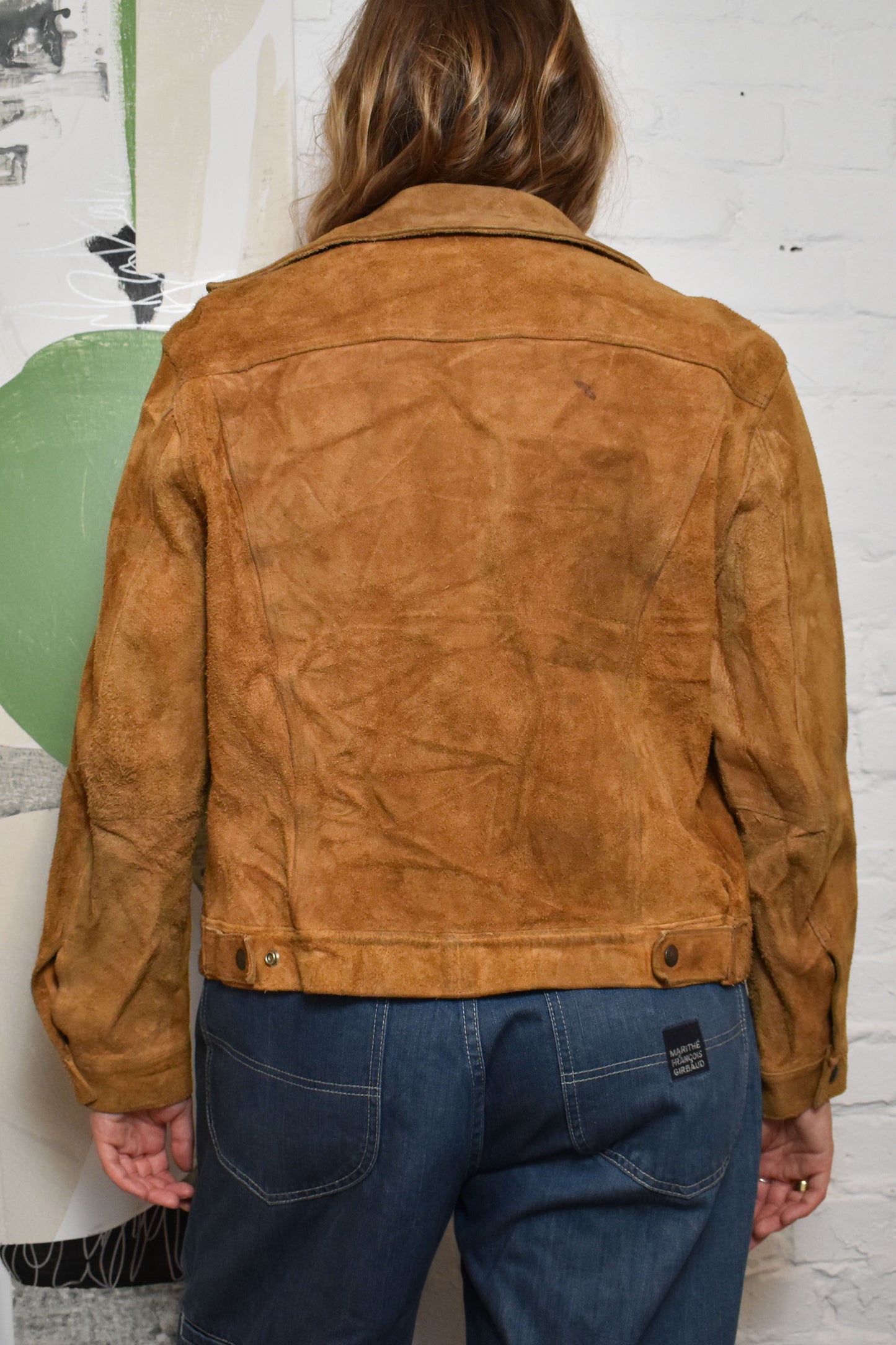 Vintage 1960s "Levi's" Big E Suede Cowhide Leather Trucker Jacket