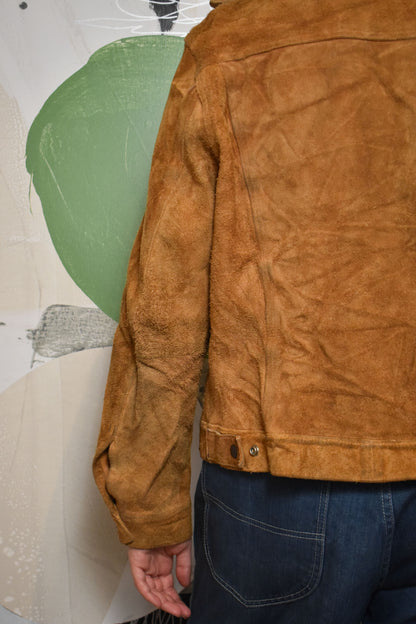 Vintage 1960s "Levi's" Big E Suede Cowhide Leather Trucker Jacket