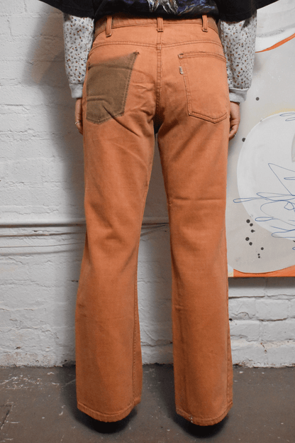 Vintage 1970s "Levi's" Big E Silver Tab Burnt Orange Jeans