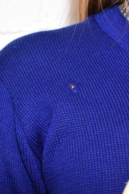 Vintage 1950s "Idaho Sporting Good" Royal Blue Sweater