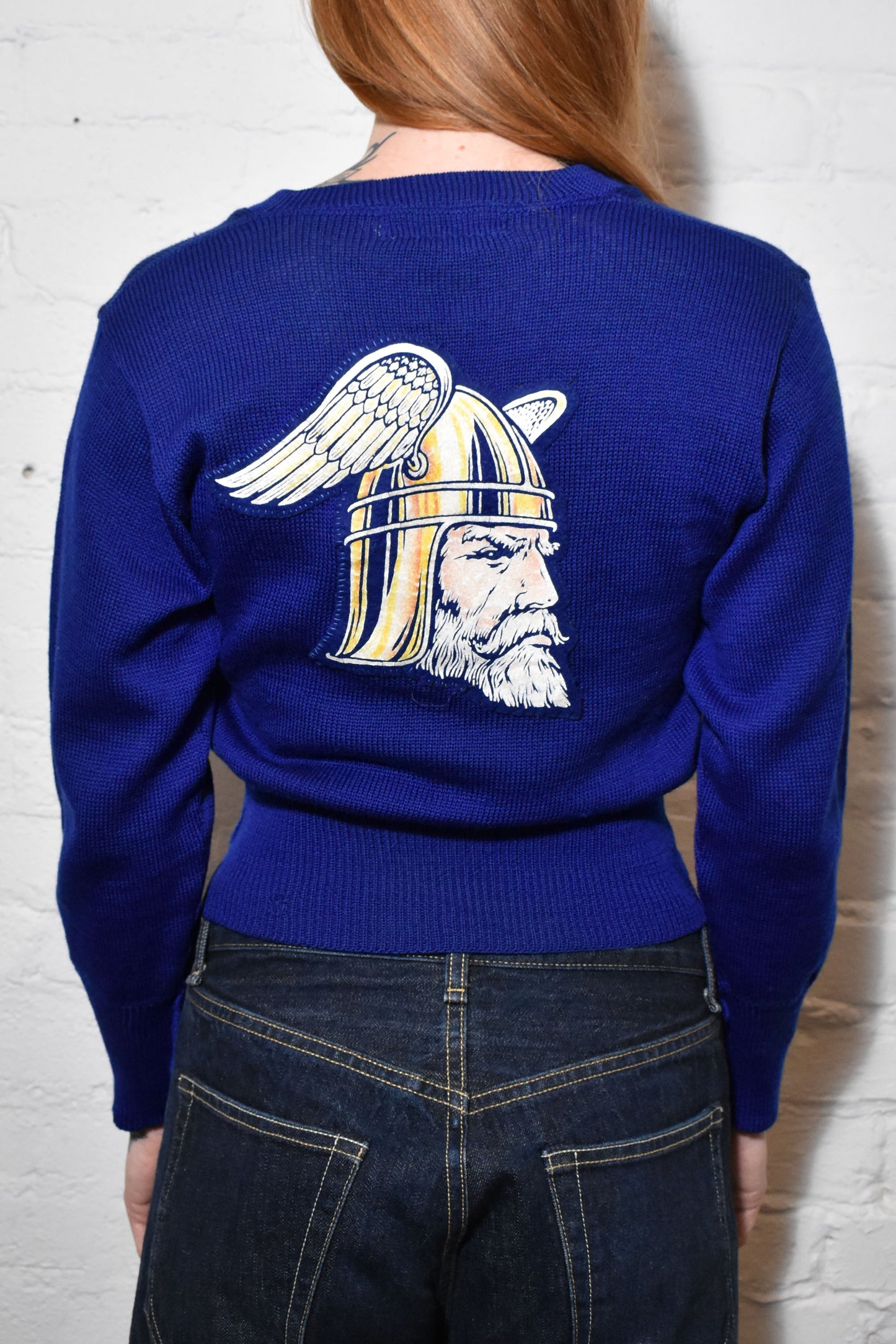 Vintage 1950s "Idaho Sporting Good" Royal Blue Sweater