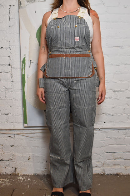 Vintage VERY RARE 1960s "Carhartt" Dead Stock Striped Workwear Sanforized Overalls