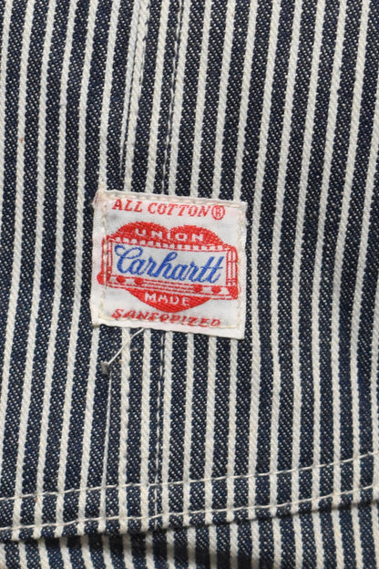 Vintage VERY RARE 1960s "Carhartt" Dead Stock Striped Workwear Sanforized Overalls