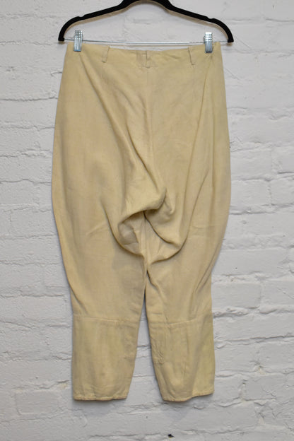 Vintage Beige Linen Jodhpur Riding Pants