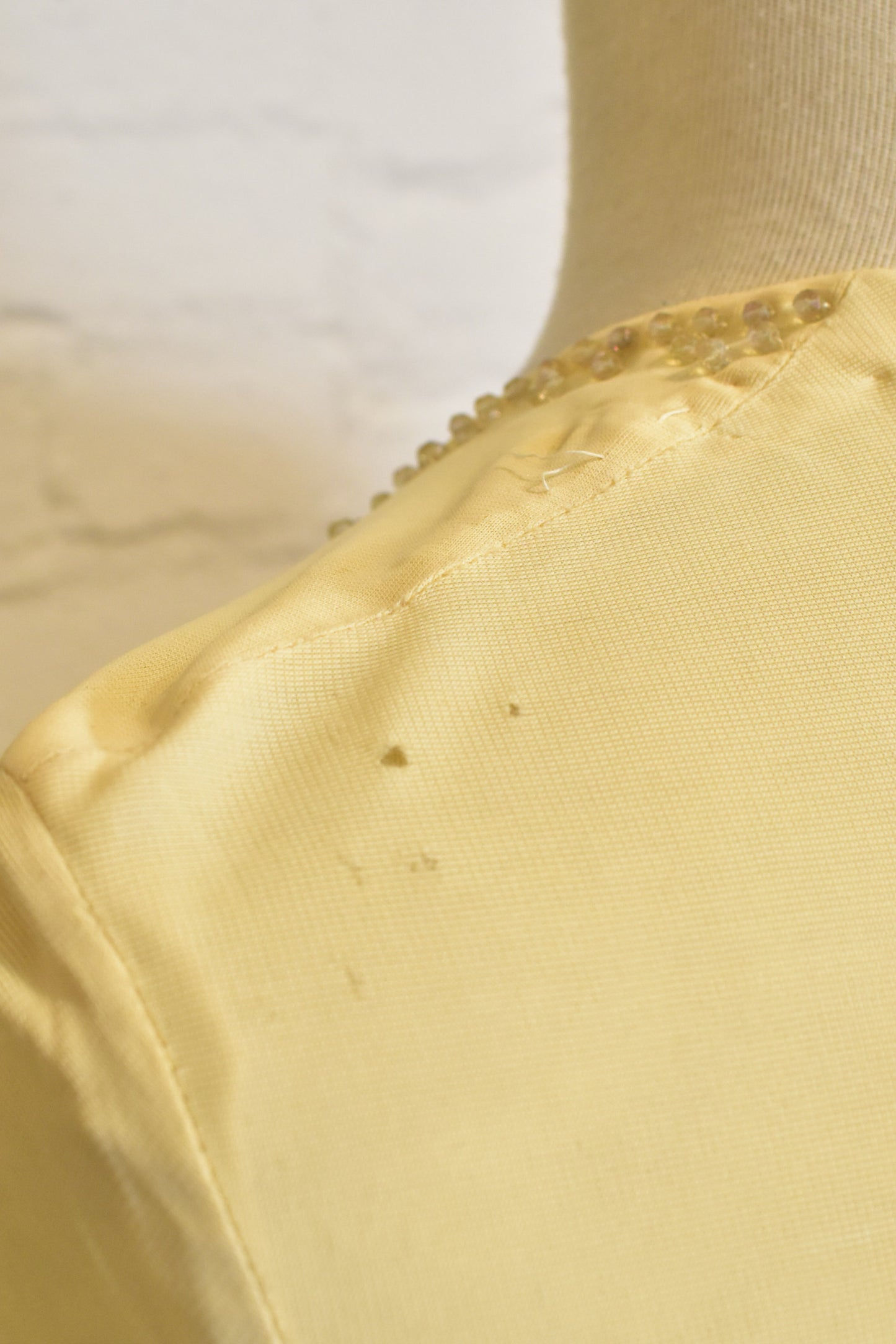 Vintage 1940s Butter Yellow Gown