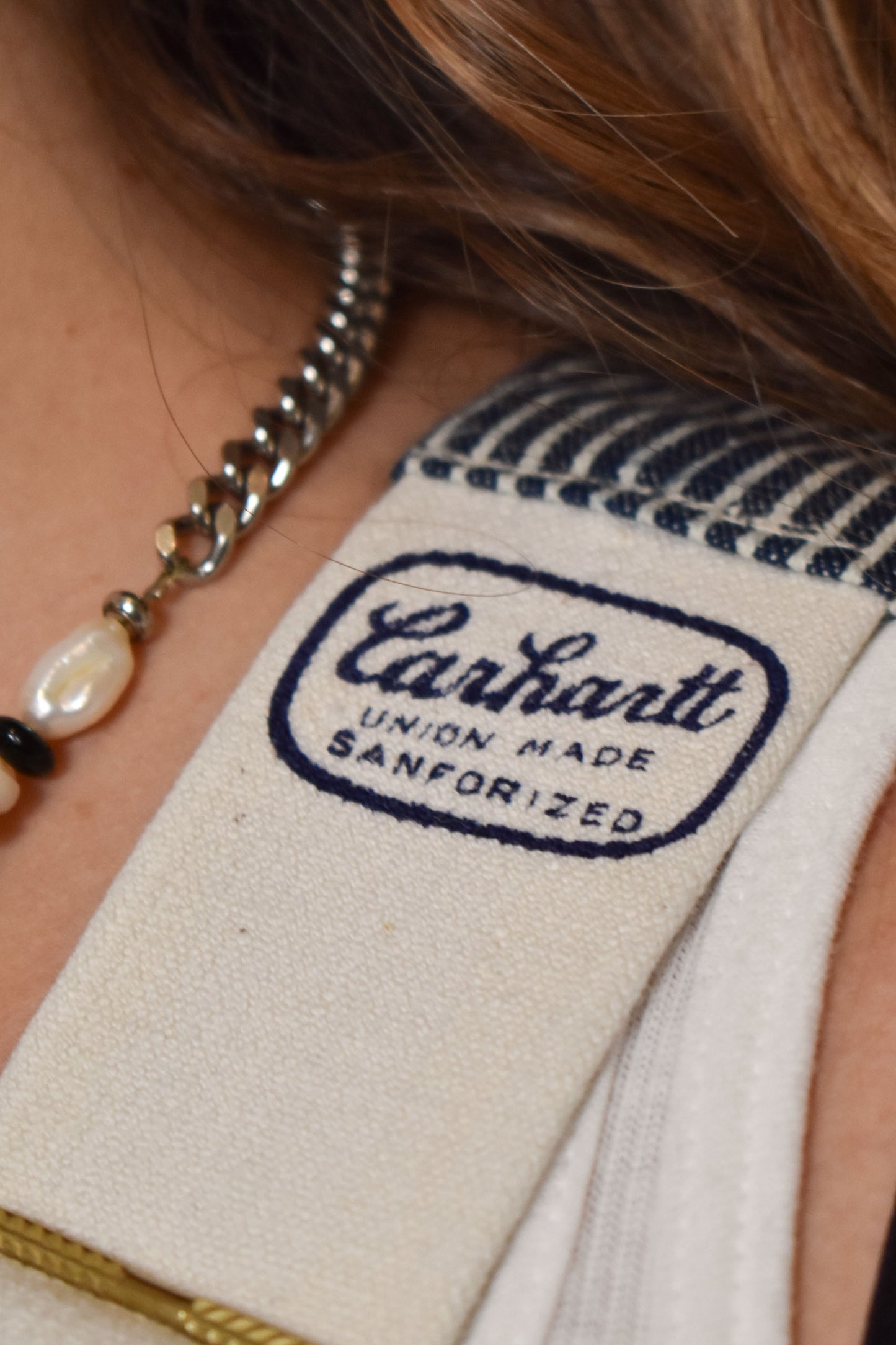 Vintage VERY RARE 1960s "Carhartt" Dead Stock Striped Workwear Sanforized Overalls