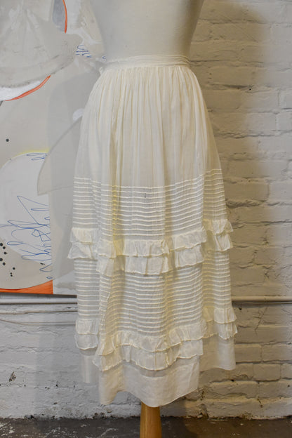 Antique White Gauze Cotton Petticoat Skirt