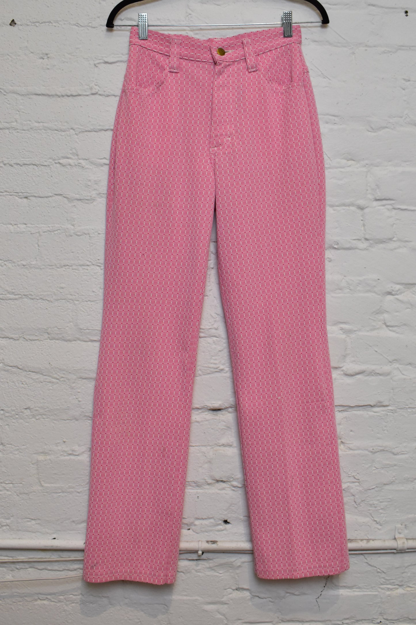 Vintage 1960's Women's "Lee" Bubblegum Pink Poly Trousers