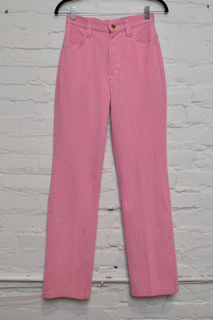 Vintage 1960's Women's "Lee" Bubblegum Pink Poly Trousers