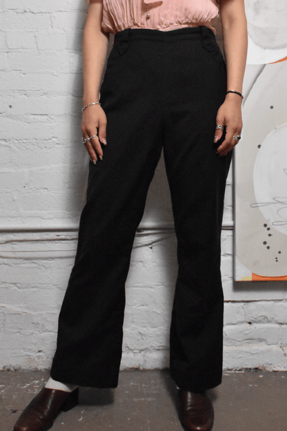 Vintage 1970s "Lasso" Black Western Trousers