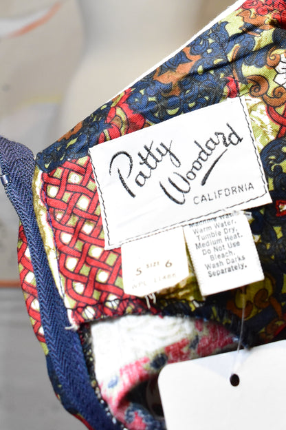 Vintage 1960's "Patty Woodward" Abstract Cotton Maxi Dress