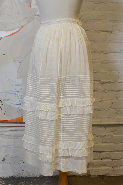 Antique White Gauze Cotton Petticoat Skirt
