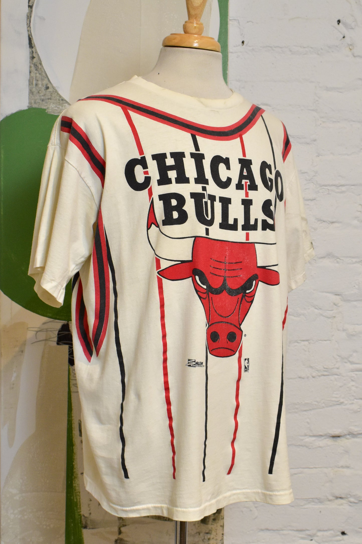 Vintage 1990s "Chicago Bulls" Pinstriped Jersey Tee