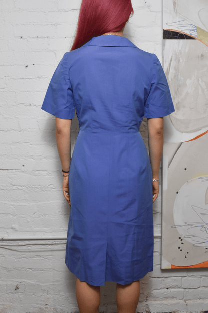 Vintage 1940s Periwinkle Litmus Shirt Dress