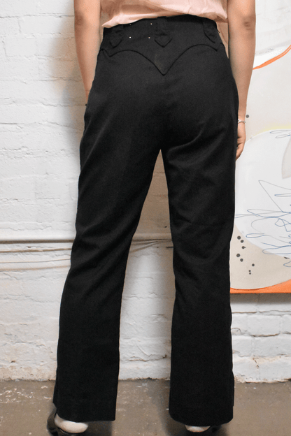 Vintage 1970s "Lasso" Black Western Trousers