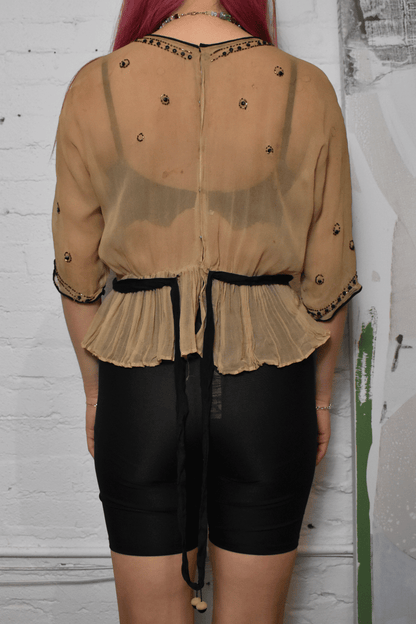 Vintage 1920s/1930s Beaded Sheer Blouse