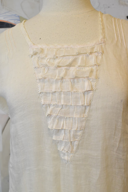 Antique 1910s 1920s Sheer White Cotton Gauze Dress