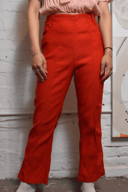 Vintage 1970s "Lasso" Red Western Trousers