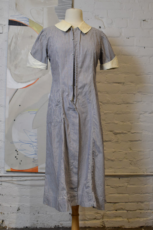 Vintage 1930s 1940s Pin Stripe Nursing Uniform