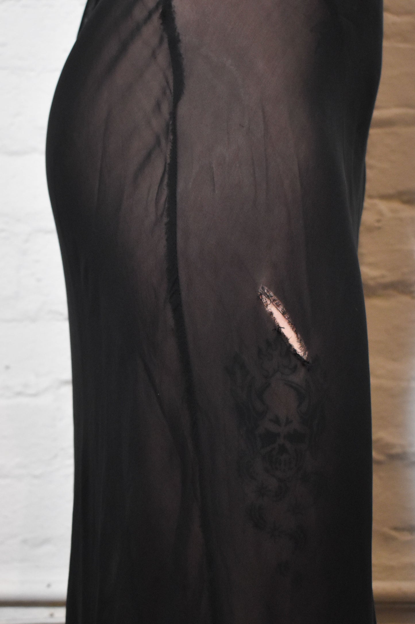 Vintage 1940s/50s "Dora Gottlieb" Sheer Black Slip Gown
