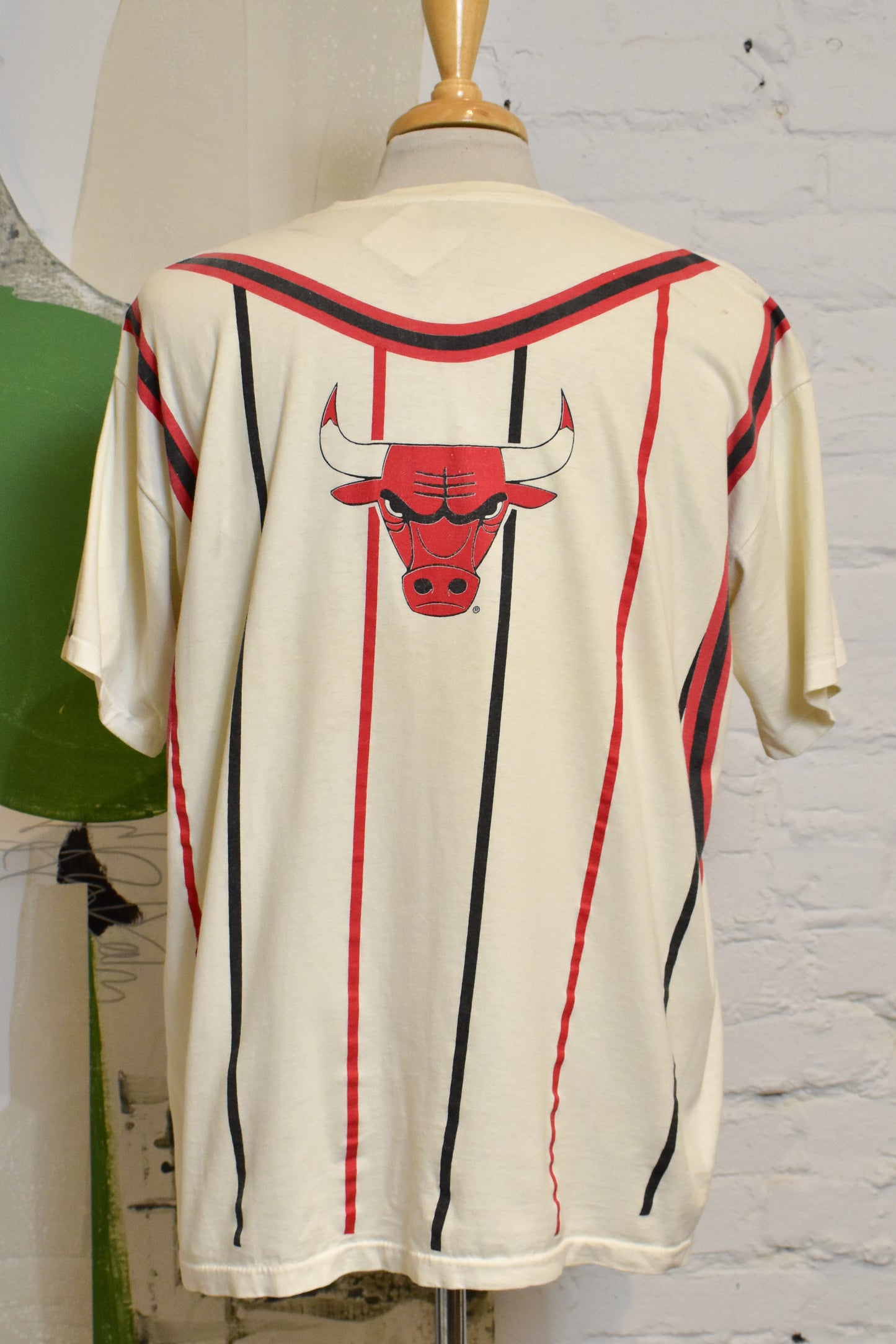 Vintage 1990s "Chicago Bulls" Pinstriped Jersey Tee