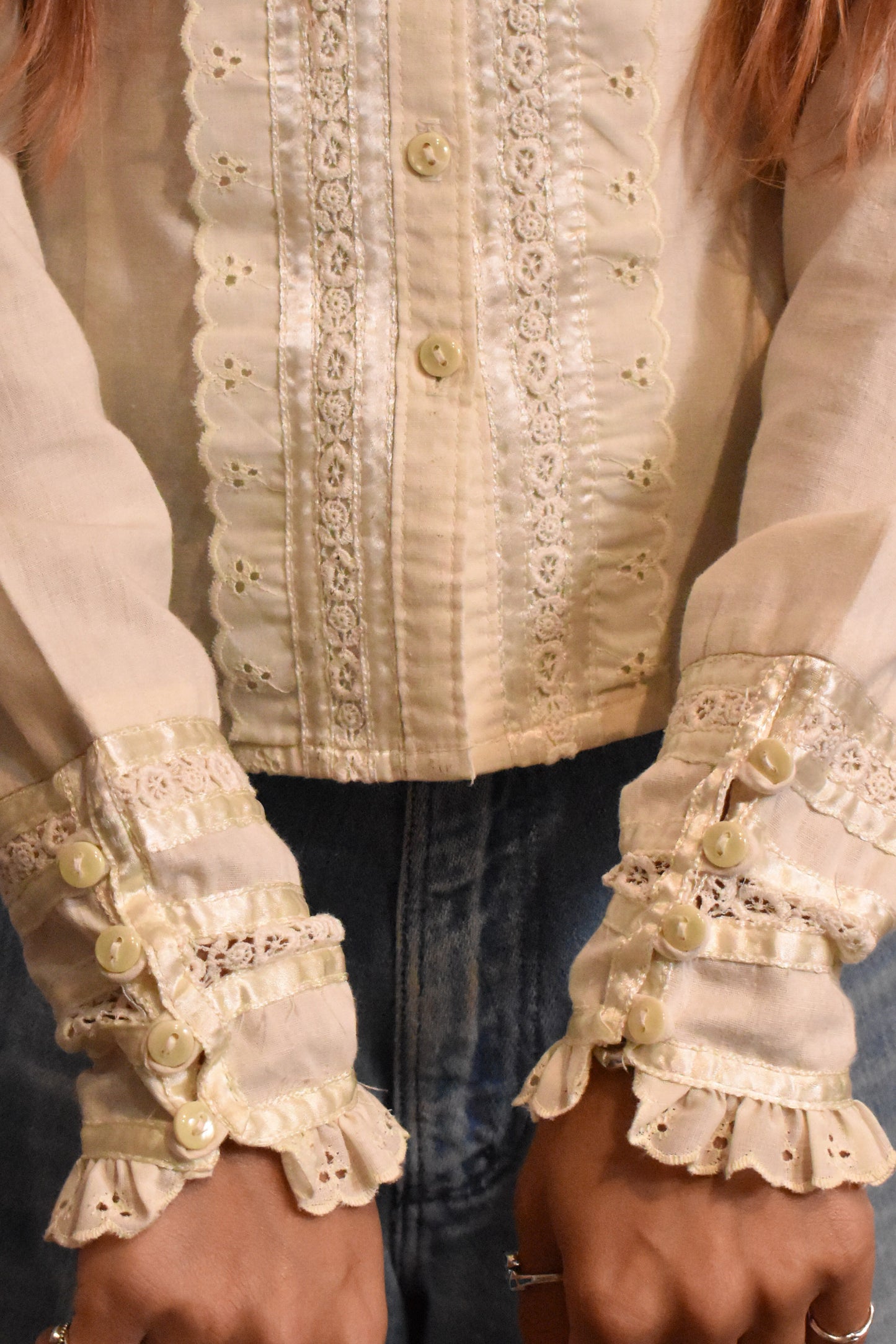 Vintage 1970s "Gunne Sax" Cream Blouse